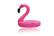 Flamingo Rubber Swimming Ring Water Sports isolated on the white background.This had clipping path.