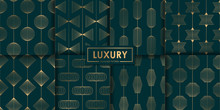 Luxury Geometric Seamless Pattern Set, Abstract Background, Decorative Wallpaper.