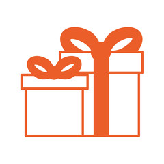 Sticker - gift box present isolated icon