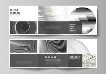 Vector layout of square format covers design templates for trifold brochure, flyer, magazine. Geometric abstract background, futuristic science and technology concept for minimalistic design.