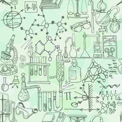 Wall Mural - abstract illustration with sketch elements related to science or education. physics or chemistry abs