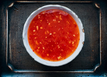 Chinese Sweet And Sour Sauce With Chili Pepper And Garlic In A Bowl Asian Food