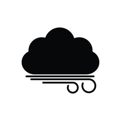 weather icon  - black vector symbol cloud wind sign