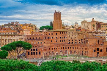 Wall Mural - Ruins of the Trajan's Forum (Foro di Traiano) in Rome, Italy