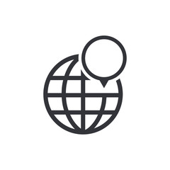 Wall Mural - Map pin point icon. Locator position pinpoint vector. Trendy navigation symbol for website design, mobile app. Logo illustration.