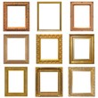 © Elena - Set of golden frames for paintings, mirrors or photo isolated on white background
