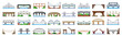 Bridge of construction vector cartoon set icon.Vector illustration river architecture on white background .Isolated cartoon set icon bridge of construction.