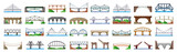 Bridge of construction vector cartoon set icon.Vector illustration river architecture on white background .Isolated cartoon set icon bridge of construction.