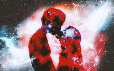 Wall Mural - fantasy isolated romantic galaxy fill the night sky