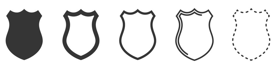 Wall Mural - shield vector icons. set of black shields.