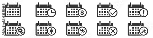 Fotomural Calendar vector icons. Set of calendar symbols