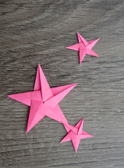 Wall Mural - colorful origami stars, top view