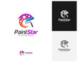 Star paint logo design vector, Creative paint star logo template, Icon symbol