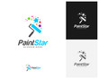 Star paint logo design vector, Creative paint star logo template, Icon symbol