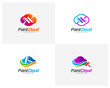 Set of Cloud paint logo design vector, Creative paint cloud logo template, Icon symbol