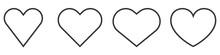 Set Of Heart Outline Icons. Vector Hearts.