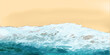 © Анна Таранкова - Hello summer. Realistic ocean waves and beach. Horizontal banner for advertising and summer discounts. .