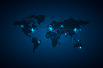 Wall Mural - world map point and line composition concept of global business.global network connection. vector il