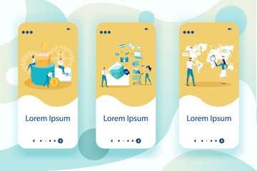 Wall Mural - Global E Commerce Mobile Web Pages Vector Template