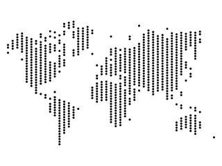 Poster - Dotted map of World. Halftone design. Simple flat vector illustration