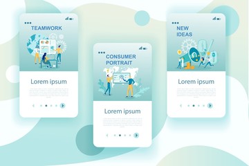 Wall Mural - Market Segmentation Web Pages Vector Template
