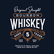 Whiskey Bourbon label logo emblem. Vintage vector illustration.