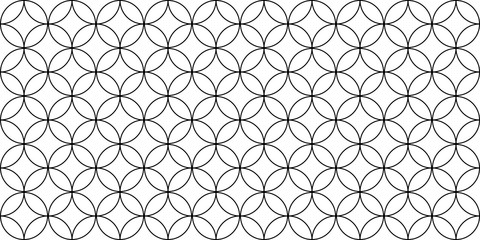 circle linear geometric seamless vector pattern. round and rhombus texture. monochrome abstract text