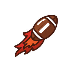 Canvas Print - american football sport balloon with flames