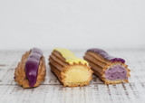 Fototapeta Big Ben - traditional french eclairs with currant and lemon