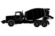 concrete mixer truck silhouette vector on white background