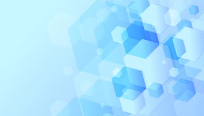 Wall Mural - abstract geometric light blue hexagonal design background.