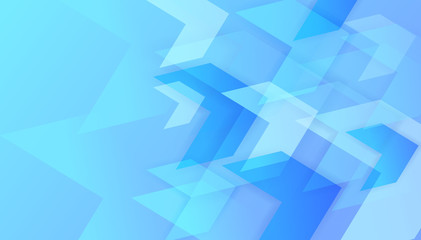 Wall Mural - abstract geometric blue arrows modern background.
