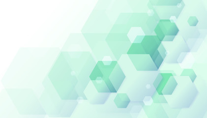 Wall Mural - abstract geometric light green hexagonal design background.