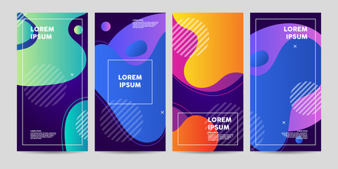 Wall Mural - flyers template with bright liquid shapes. trendy, colourful vector illustration. .