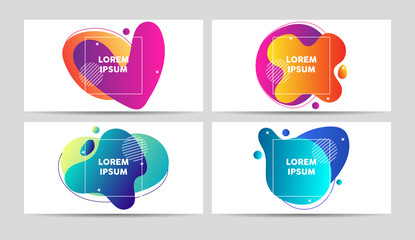 Wall Mural - flyers template with bright liquid shapes. trendy, colourful vector illustration. .