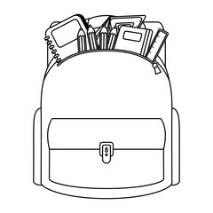 Poster - school bag with set supplies