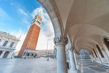 Fototapete - Historical landmark San Marco square in Venice, Italy