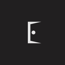 Simple Door Logo Letter E Icon Vector