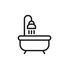 Wall Mural - Simple bath line icon.