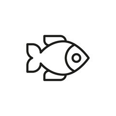 Canvas Print - Simple fish line icon.