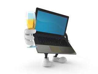 Poster - Laptop character toasting