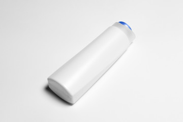 Wall Mural - White Plastic Shampoo Bottle With Flip-Top Lid. Mock Up Template For Your Design.High resolution photo.Top view