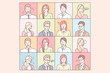 © Dzianis Vasilyeu - Business people emotions and facial expressions set concept. Collection of illustrations businessmen and women expressing different emotions. Businesspeoples portraits in cartoon style. Simple vector