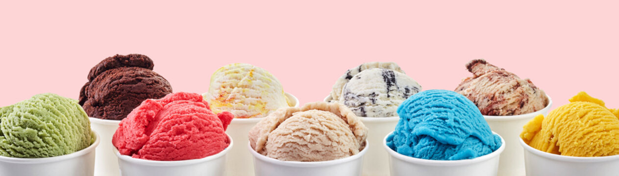 Large assortment of artisanal Italian ice cream