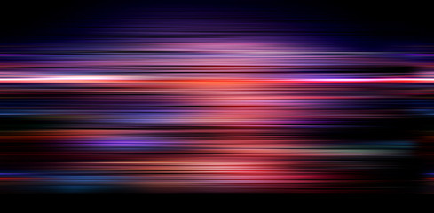 Poster - abstract blured neon colorful line on black background. speed, big data concept