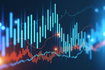 Wall Mural - financial forex chart analyzing. graph reflects market deviation over historic period. volatility co