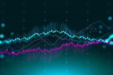 Wall Mural - financial forex chart analyzing. graph reflects market deviation over historic period. volatility co