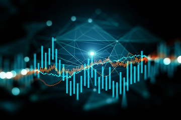 Wall Mural - financial forex chart analyzing. graph reflects market deviation over historic period. volatility co