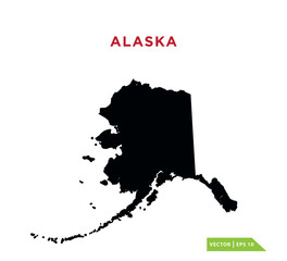 Wall Mural - Alaska map icon vector logo design template