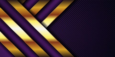 Wall Mural - abstract Luxury purple background with golden stripe